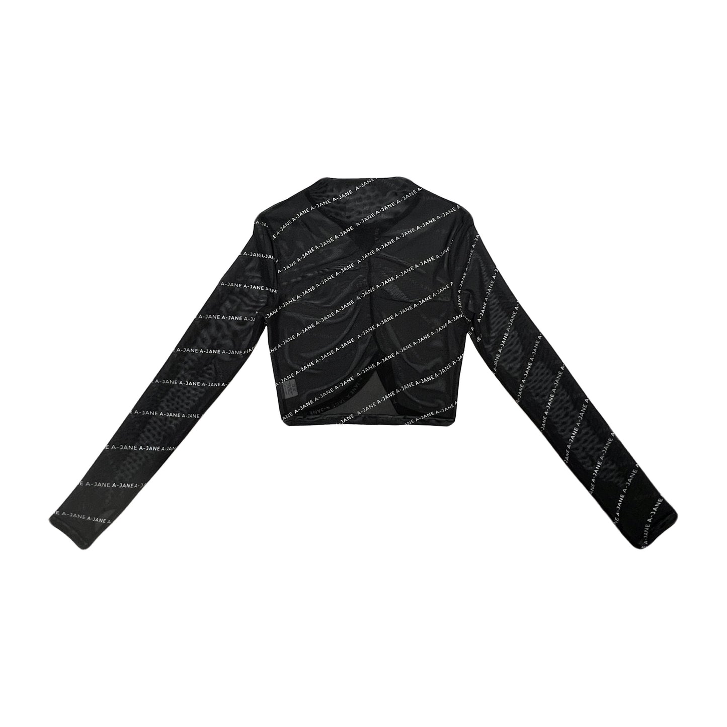 A-JANE Digi Gathered Logo Long Sleeves Crop Top