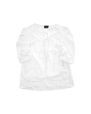 A-JANE Cliff Pleated Puffy Sleeve Straps Blouse