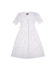 A-JANE Doryn Pleated Sleeves V-Neck Button Down Dress