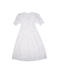 A-JANE Doryn Pleated Sleeves V-Neck Button Down Dress